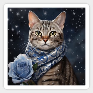 Bengal cat in snow Sticker